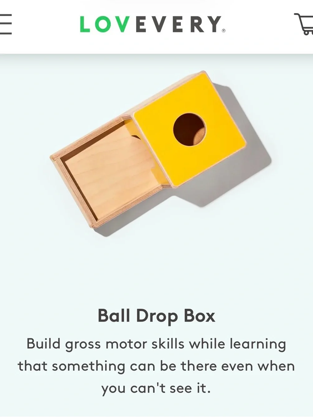 Lovevery Montessori Baby Toy Set, Spinning Rainbow and Ball Drop Box with Ball